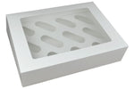 25x White Cupcake Boxes for 12 with window - thecakeboxes